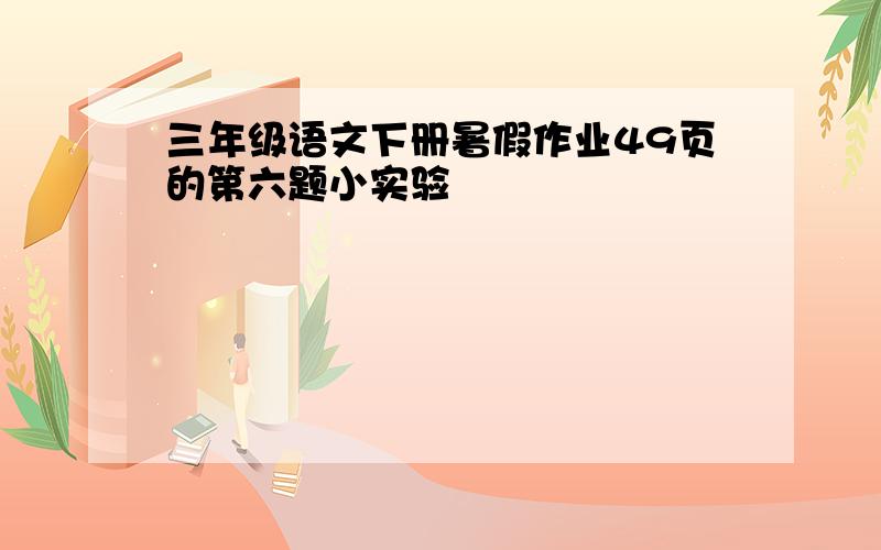 三年级语文下册暑假作业49页的第六题小实验