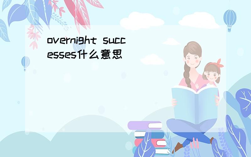 overnight successes什么意思