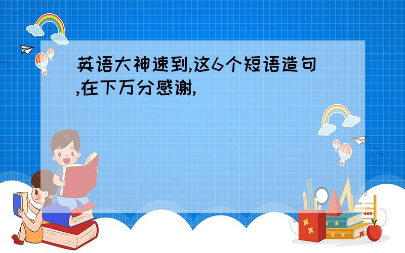 英语大神速到,这6个短语造句,在下万分感谢,