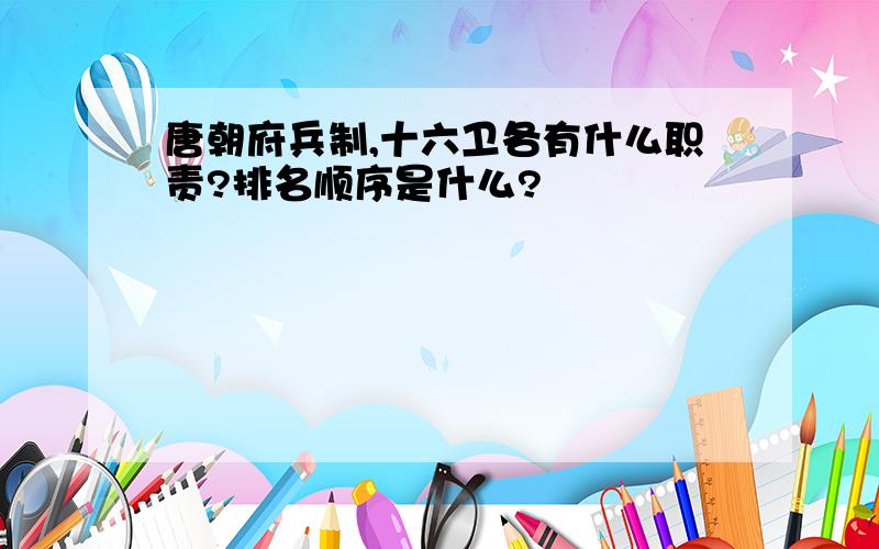 唐朝府兵制,十六卫各有什么职责?排名顺序是什么?