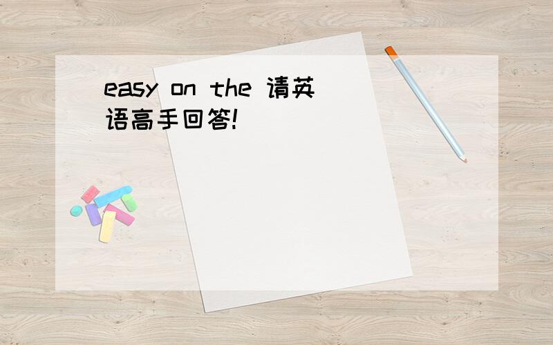 easy on the 请英语高手回答!