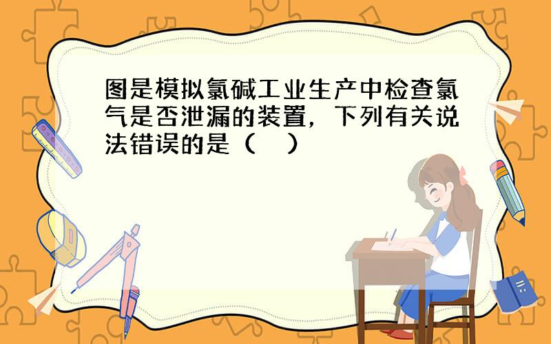 图是模拟氯碱工业生产中检查氯气是否泄漏的装置，下列有关说法错误的是（　　）