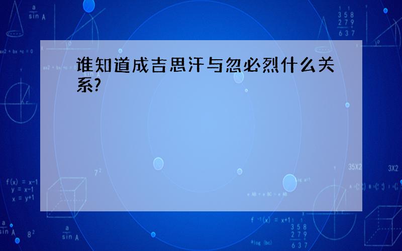 谁知道成吉思汗与忽必烈什么关系?