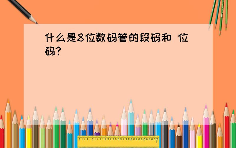 什么是8位数码管的段码和 位码?