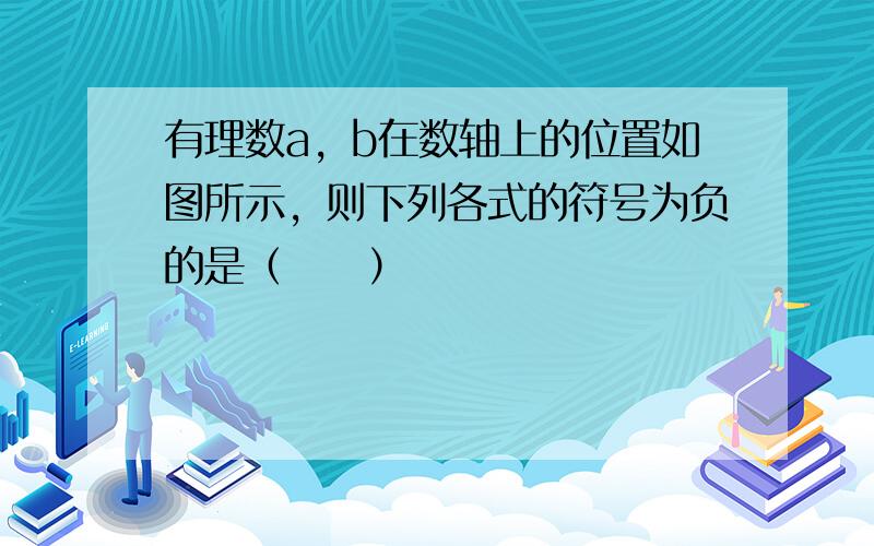 有理数a，b在数轴上的位置如图所示，则下列各式的符号为负的是（　　）