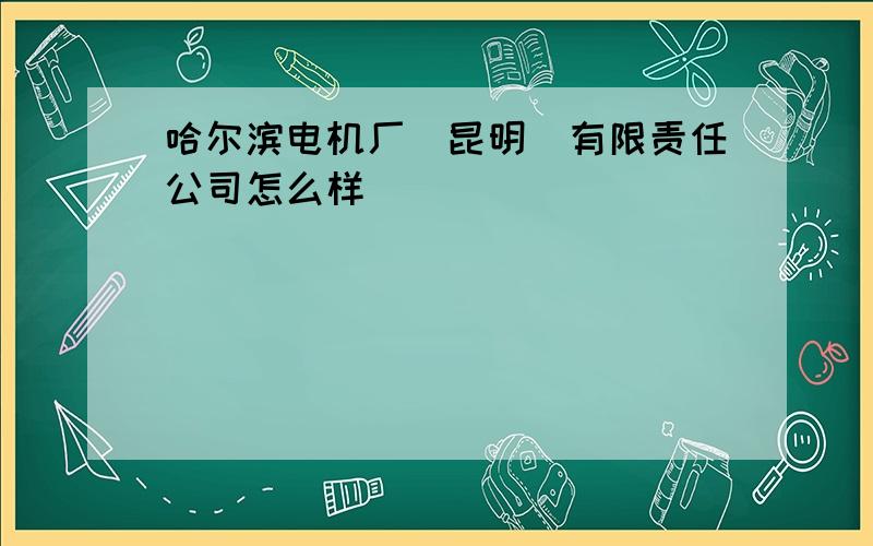 哈尔滨电机厂（昆明）有限责任公司怎么样