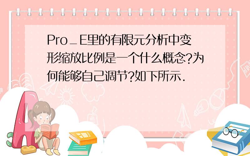 Pro_E里的有限元分析中变形缩放比例是一个什么概念?为何能够自己调节?如下所示.