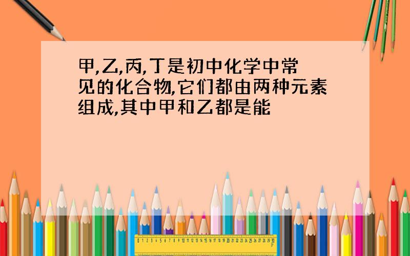 甲,乙,丙,丁是初中化学中常见的化合物,它们都由两种元素组成,其中甲和乙都是能