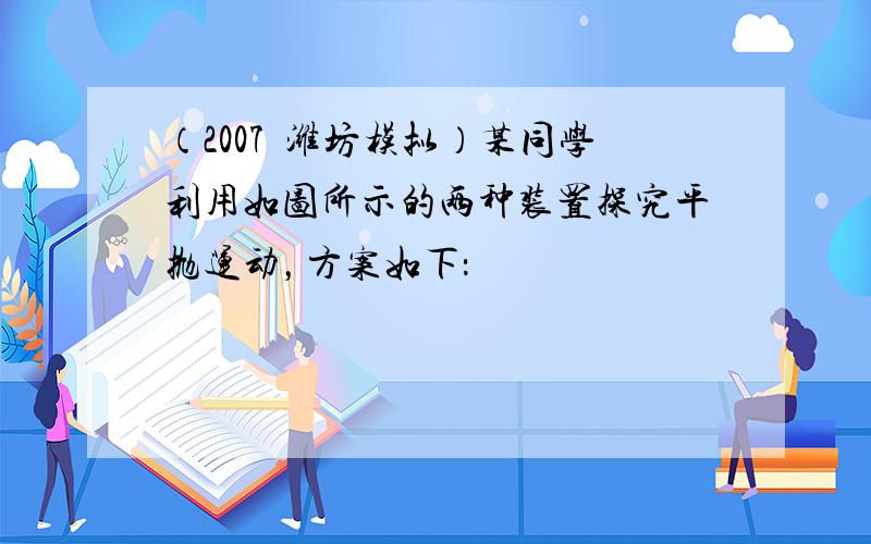 （2007•潍坊模拟）某同学利用如图所示的两种装置探究平抛运动，方案如下：