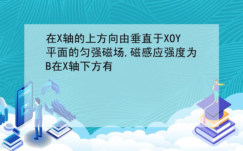 在X轴的上方向由垂直于XOY平面的匀强磁场,磁感应强度为B在X轴下方有