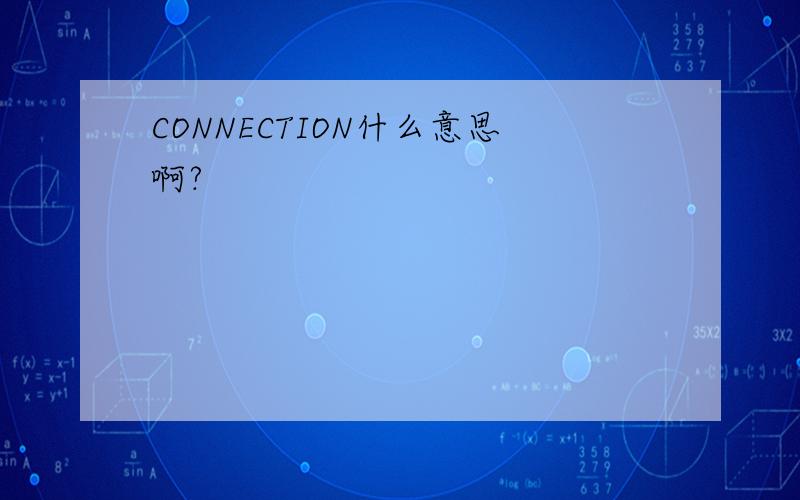 CONNECTION什么意思啊?