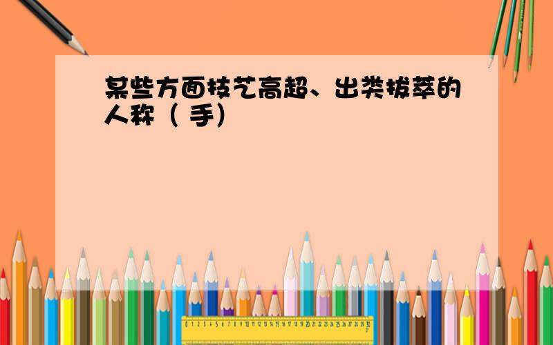 某些方面技艺高超、出类拔萃的人称（ 手）