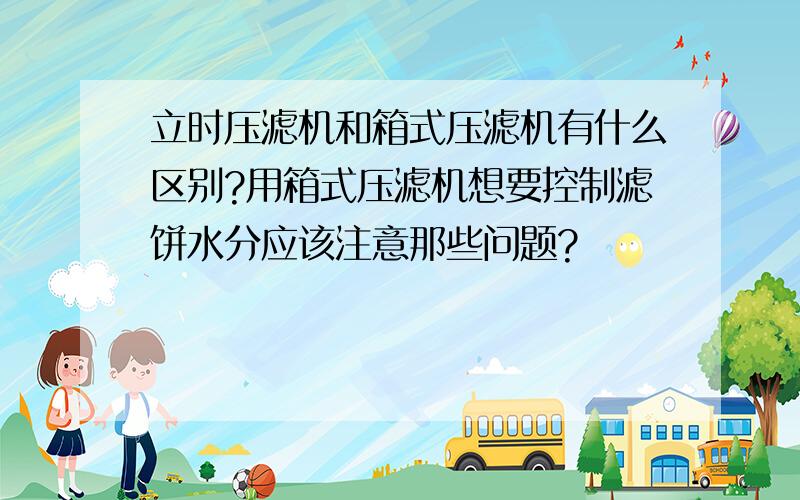 立时压滤机和箱式压滤机有什么区别?用箱式压滤机想要控制滤饼水分应该注意那些问题?