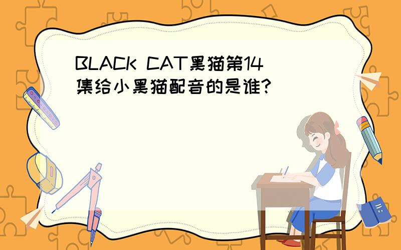 BLACK CAT黑猫第14集给小黑猫配音的是谁?