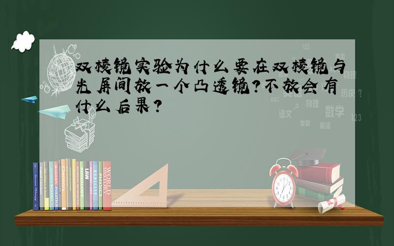 双棱镜实验为什么要在双棱镜与光屏间放一个凸透镜?不放会有什么后果?