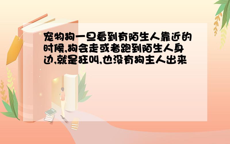 宠物狗一旦看到有陌生人靠近的时候,狗会走或者跑到陌生人身边,就是狂叫,也没有狗主人出来