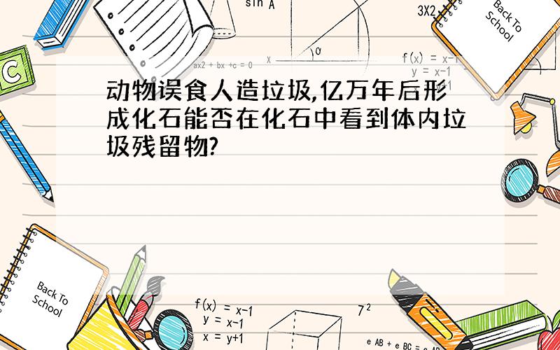 动物误食人造垃圾,亿万年后形成化石能否在化石中看到体内垃圾残留物?