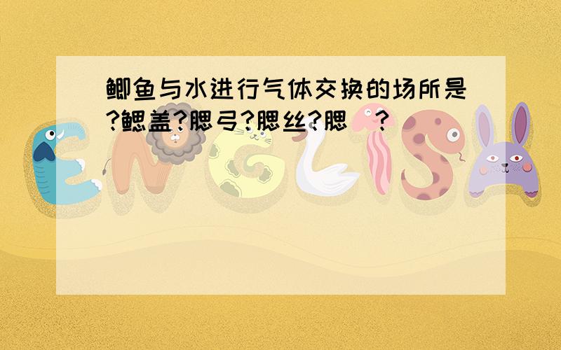 鲫鱼与水进行气体交换的场所是?鳃盖?腮弓?腮丝?腮鲃?