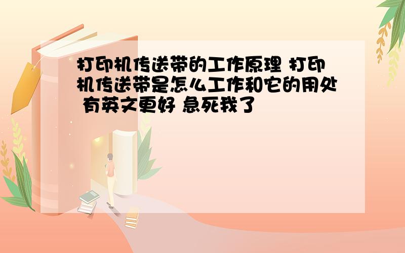 打印机传送带的工作原理 打印机传送带是怎么工作和它的用处 有英文更好 急死我了