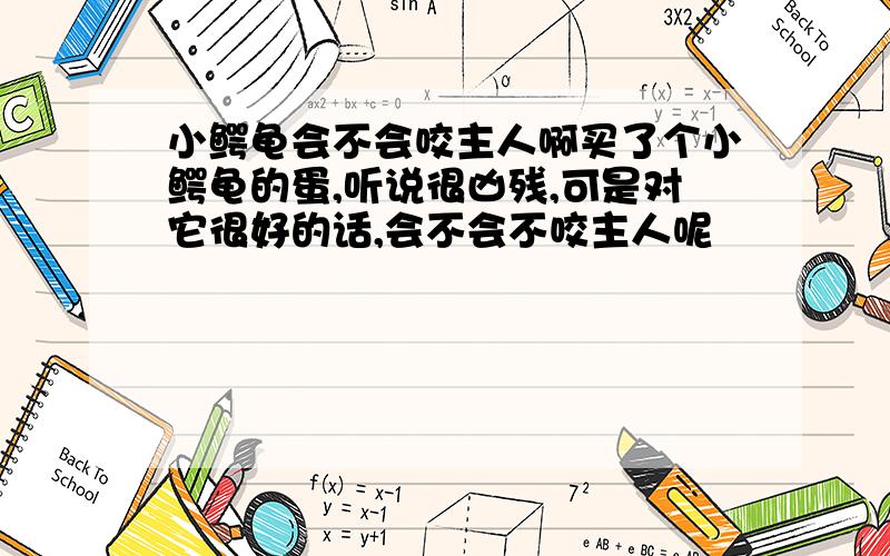 小鳄龟会不会咬主人啊买了个小鳄龟的蛋,听说很凶残,可是对它很好的话,会不会不咬主人呢