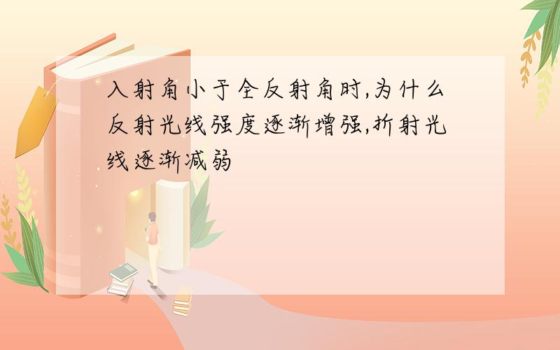 入射角小于全反射角时,为什么反射光线强度逐渐增强,折射光线逐渐减弱