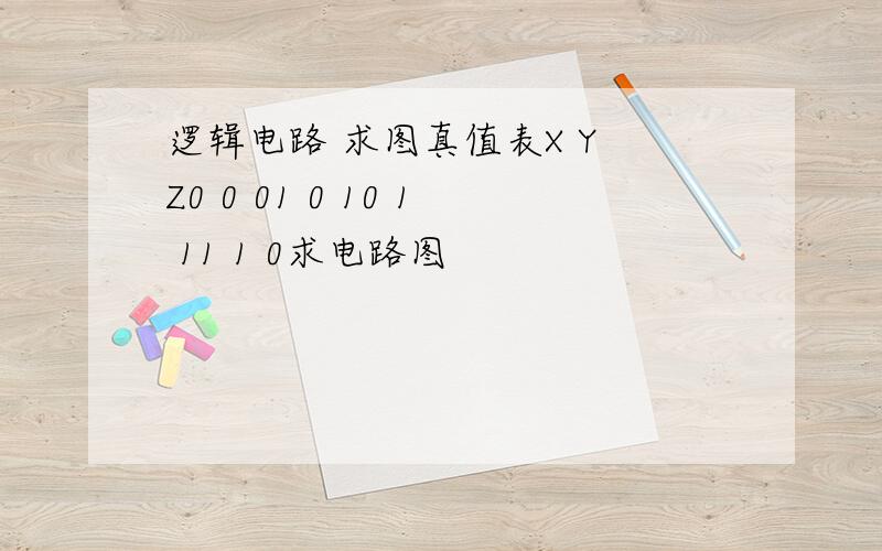 逻辑电路 求图真值表X Y Z0 0 01 0 10 1 11 1 0求电路图