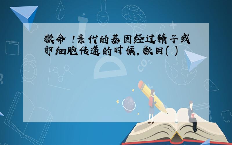 救命 !亲代的基因经过精子或卵细胞传递的时候,数目( )