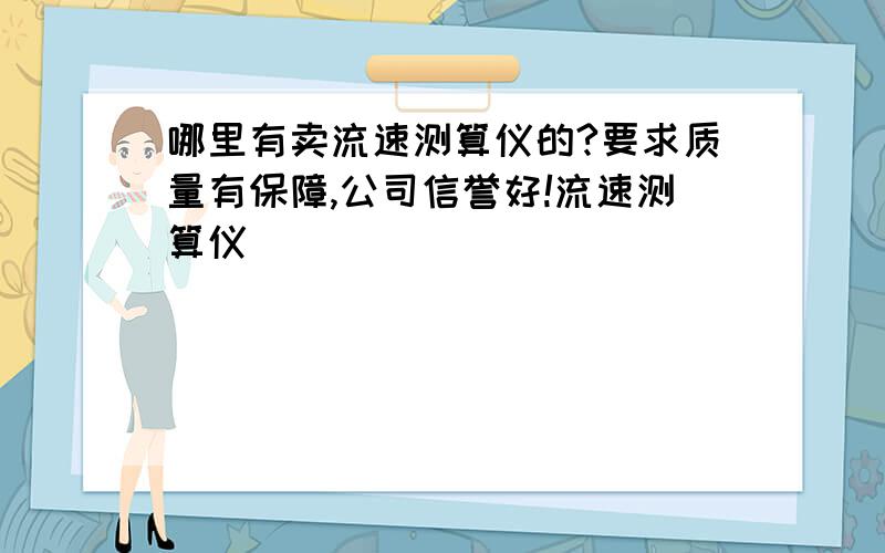 哪里有卖流速测算仪的?要求质量有保障,公司信誉好!流速测算仪