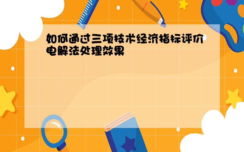 如何通过三项技术经济指标评价电解法处理效果