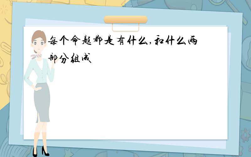 每个命题都是有什么,和什么两部分组成