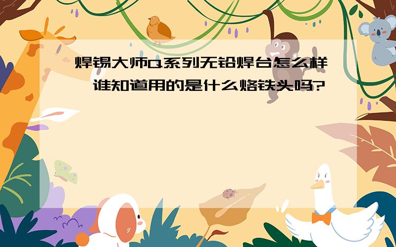 焊锡大师Q系列无铅焊台怎么样,谁知道用的是什么烙铁头吗?