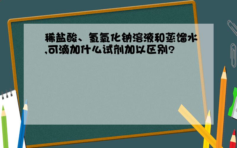 稀盐酸、氢氧化钠溶液和蒸馏水,可滴加什么试剂加以区别?