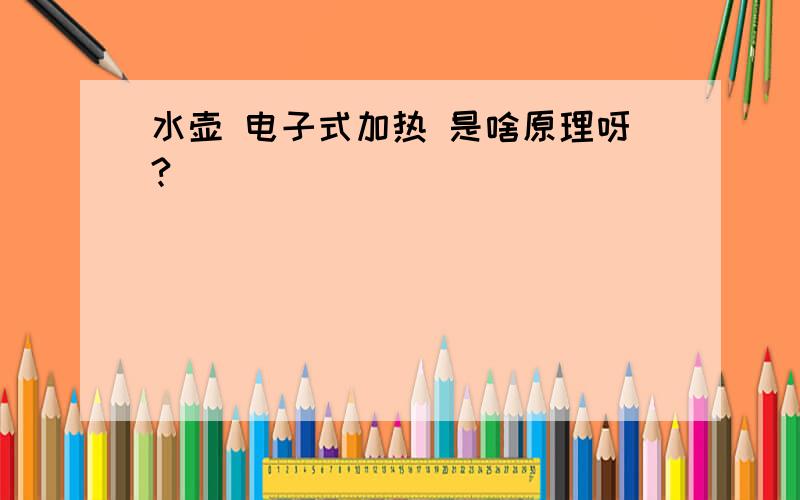 水壶 电子式加热 是啥原理呀?