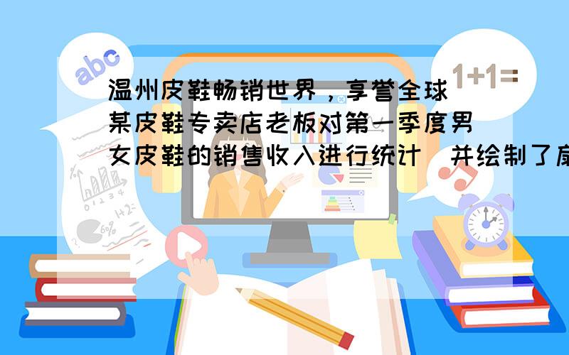 温州皮鞋畅销世界，享誉全球．某皮鞋专卖店老板对第一季度男女皮鞋的销售收入进行统计．并绘制了扇形统计图（如图）．由于三月份