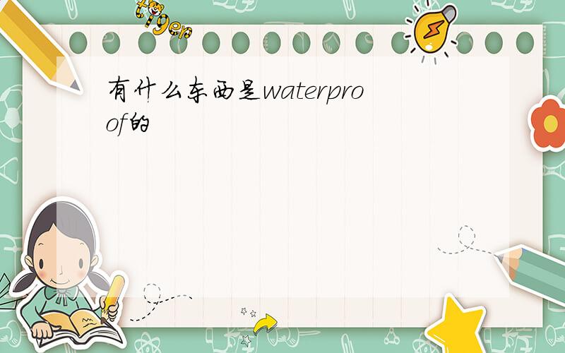 有什么东西是waterproof的