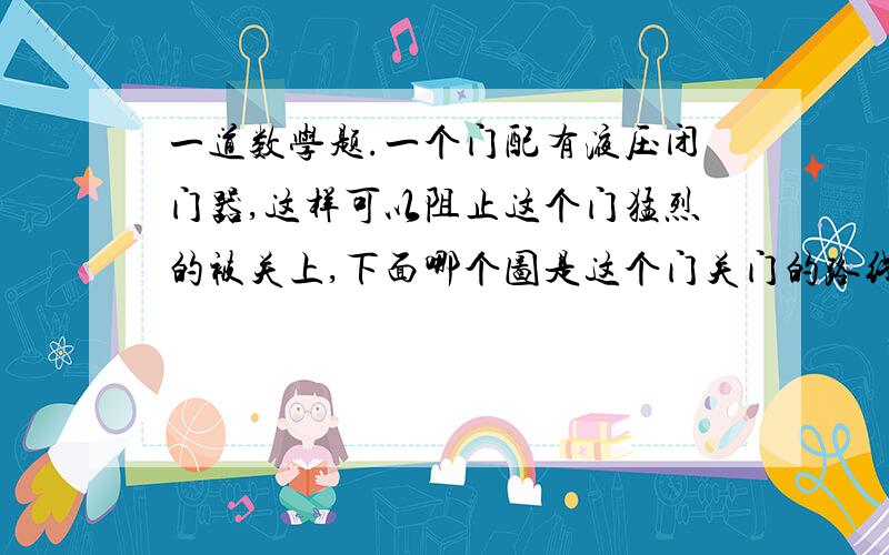 一道数学题.一个门配有液压闭门器,这样可以阻止这个门猛烈的被关上,下面哪个图是这个门关门的路线