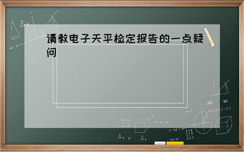 请教电子天平检定报告的一点疑问