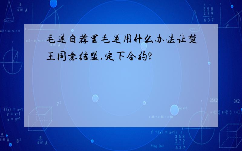 毛遂自荐里毛遂用什么办法让楚王同意结盟,定下合约?