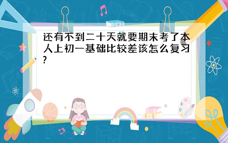 还有不到二十天就要期末考了本人上初一基础比较差该怎么复习?