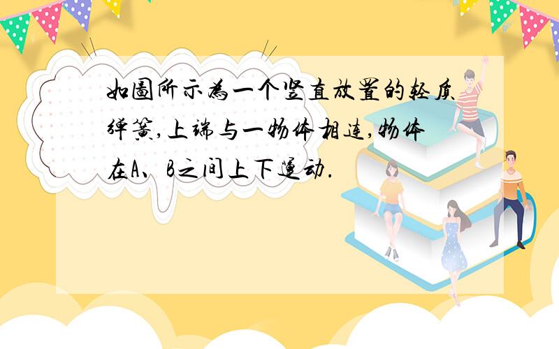 如图所示为一个竖直放置的轻质弹簧,上端与一物体相连,物体在A、B之间上下运动.