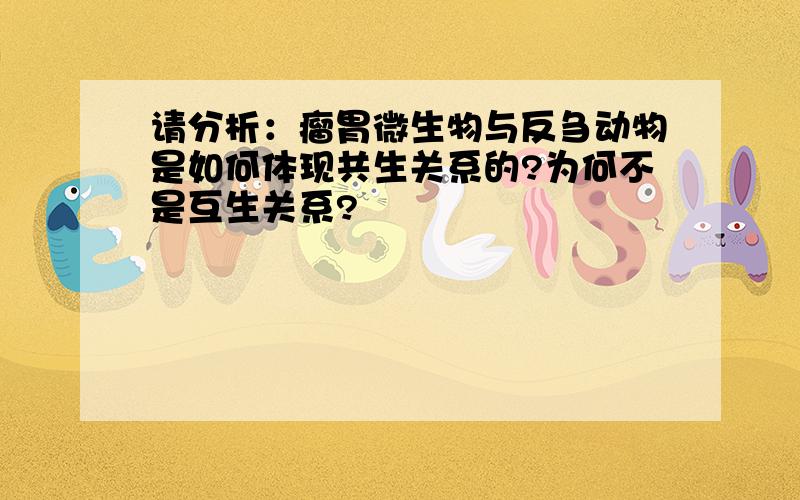 请分析：瘤胃微生物与反刍动物是如何体现共生关系的?为何不是互生关系?