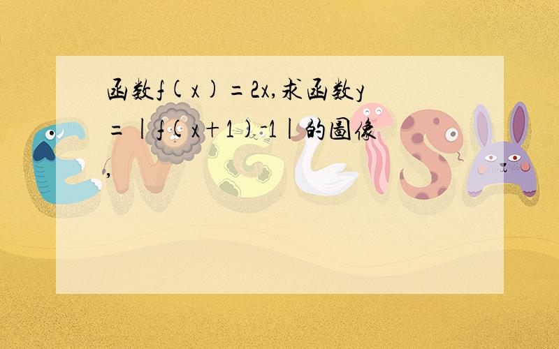 函数f(x)=2x,求函数y=|f(x+1)-1|的图像,