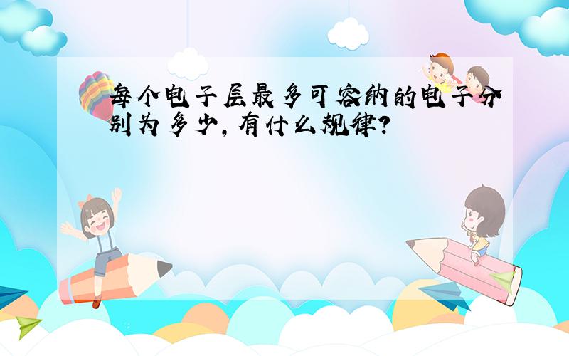 每个电子层最多可容纳的电子分别为多少,有什么规律?