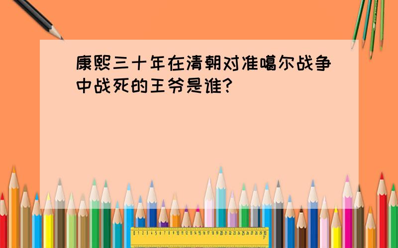 康熙三十年在清朝对准噶尔战争中战死的王爷是谁?