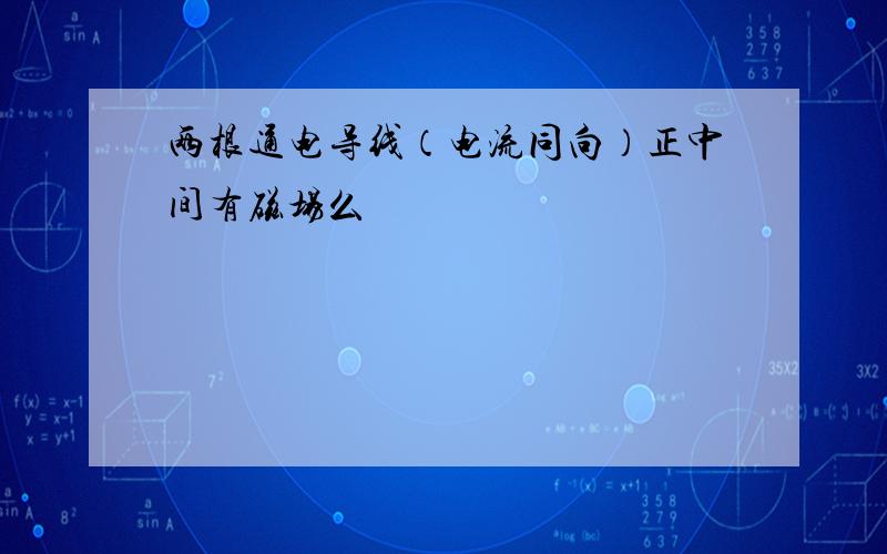 两根通电导线（电流同向）正中间有磁场么