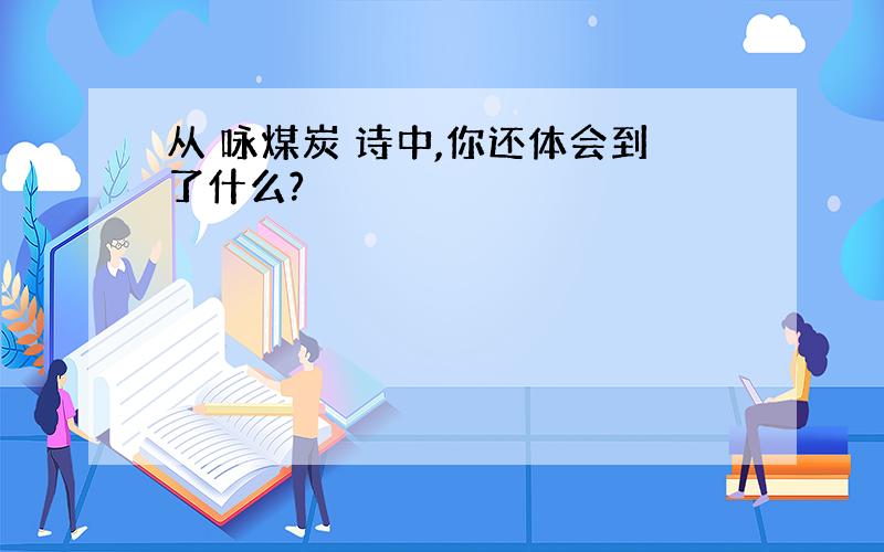 从 咏煤炭 诗中,你还体会到了什么?