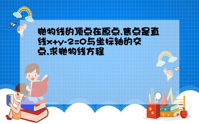 抛物线的顶点在原点,焦点是直线x+y-2=0与坐标轴的交点,求抛物线方程