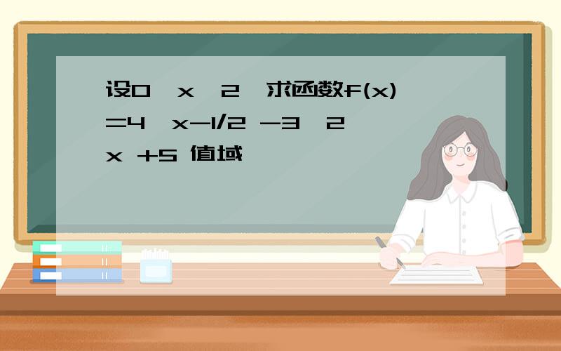 设0≤x≤2,求函数f(x)=4^x-1/2 -3*2^x +5 值域