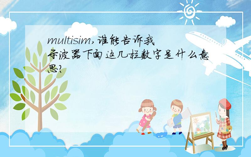 multisim,谁能告诉我示波器下面这几栏数字是什么意思?