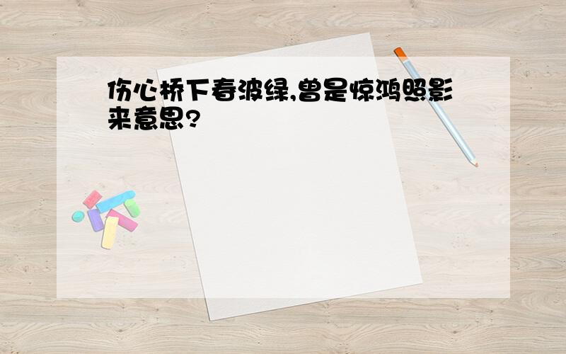 伤心桥下春波绿,曾是惊鸿照影来意思?